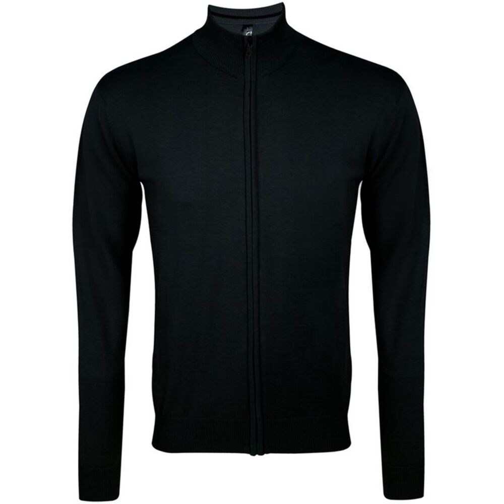 SOLS Mens Gordon Full Zip Cardigan / Black